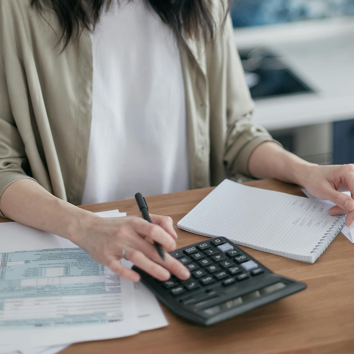 Women with calculator